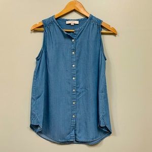 LOFT Sleeveless Denim Tank